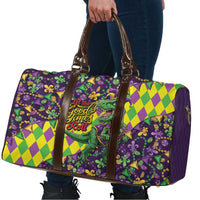 Funny Mardi Gras T-Rex Dinosaur Travel Bag Let The Good Times Roll - Wonder Print Shop