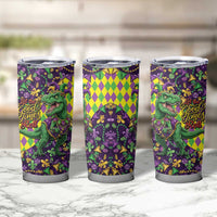 Funny Mardi Gras T-Rex Dinosaur Tumbler Cup Let The Good Times Roll - Wonder Print Shop