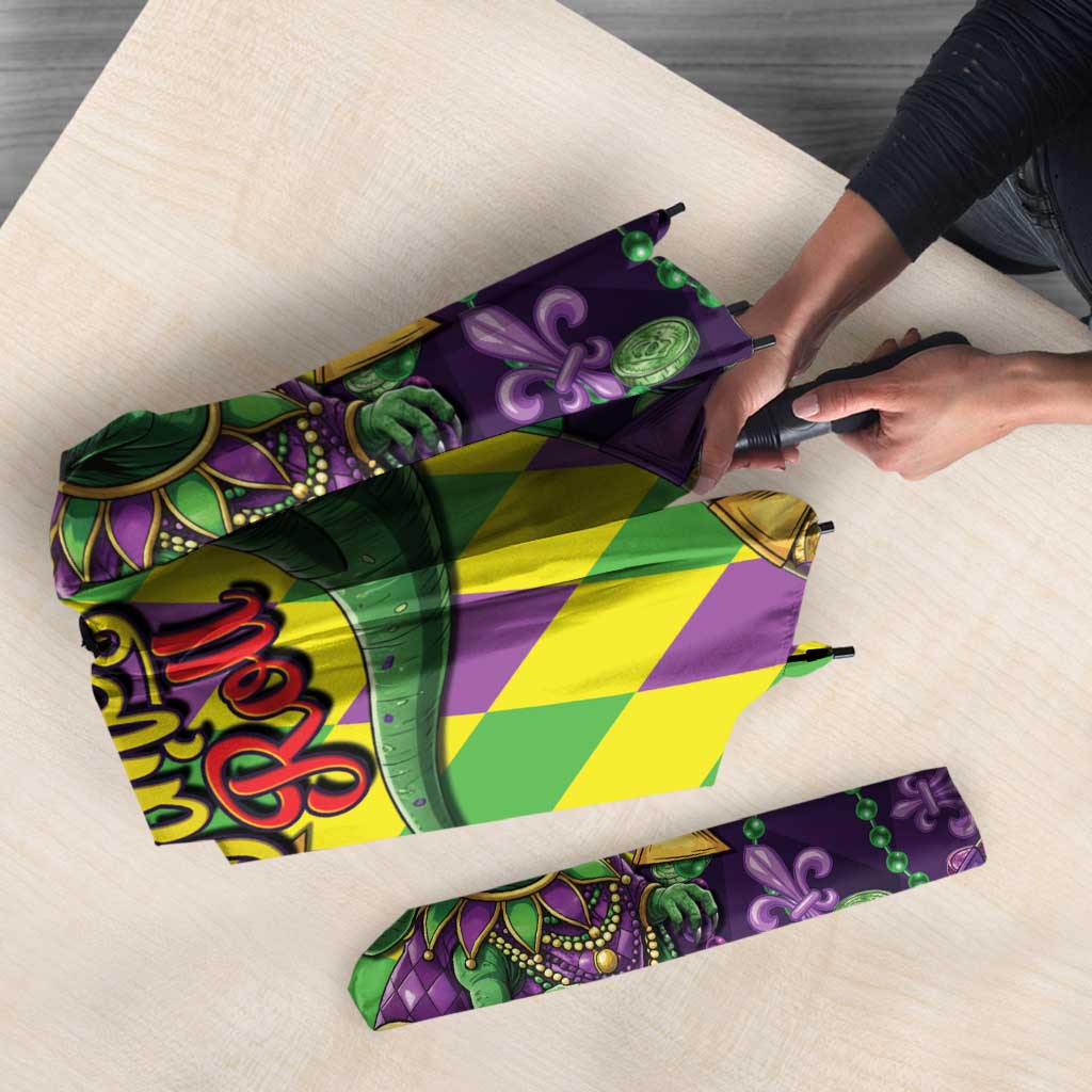 Funny Mardi Gras T-Rex Dinosaur Umbrella Let The Good Times Roll - Wonder Print Shop