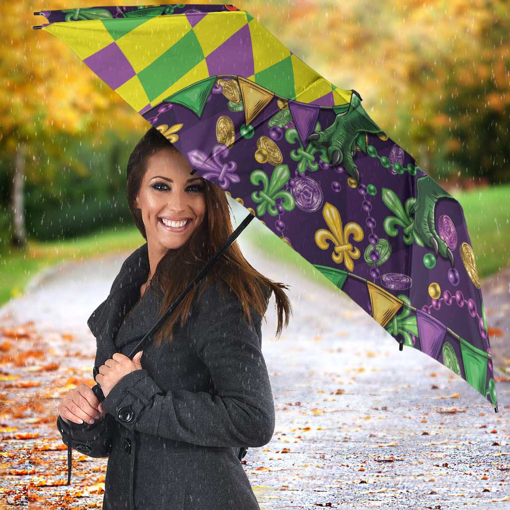 Funny Mardi Gras T-Rex Dinosaur Umbrella Let The Good Times Roll - Wonder Print Shop