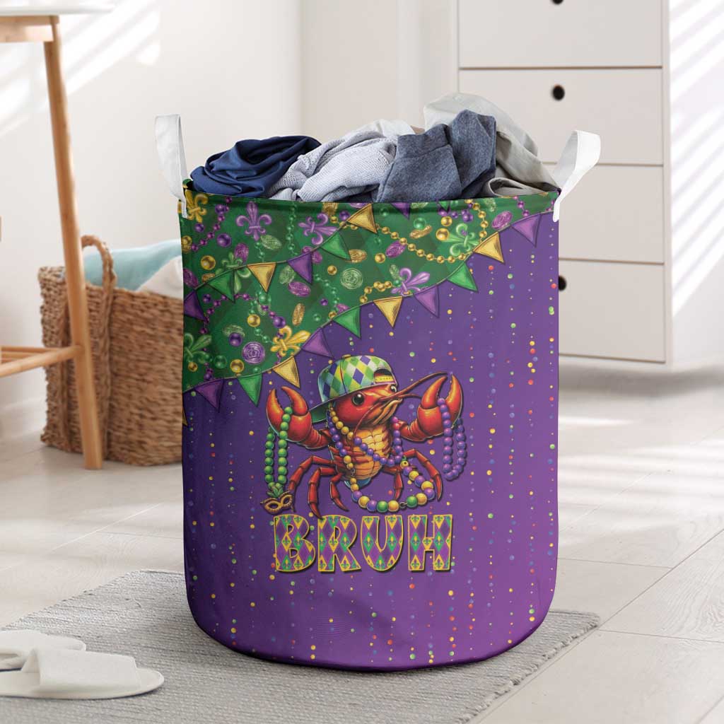 Funny Crawfish Carnival Laundry Basket It's Mardi Gras Bruh - Wonder Print Shop