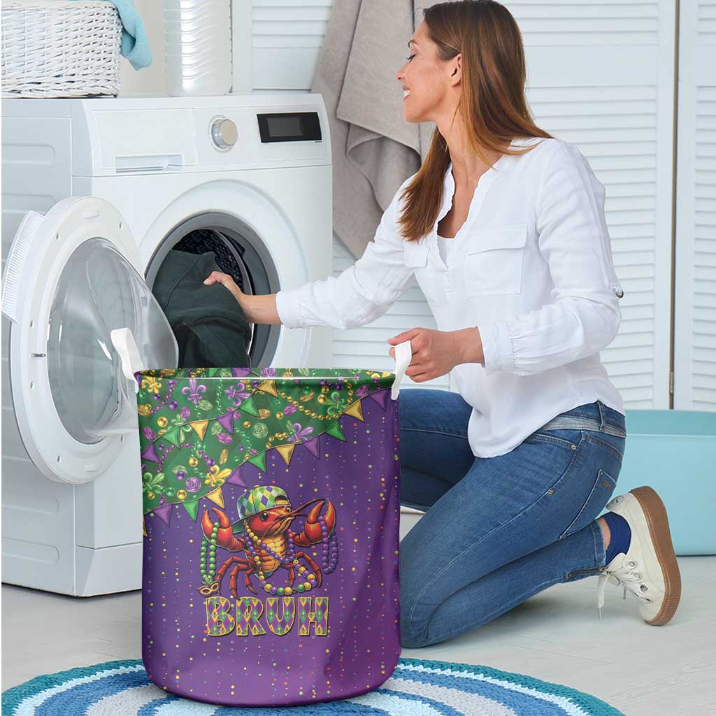 Funny Crawfish Carnival Laundry Basket It's Mardi Gras Bruh - Wonder Print Shop