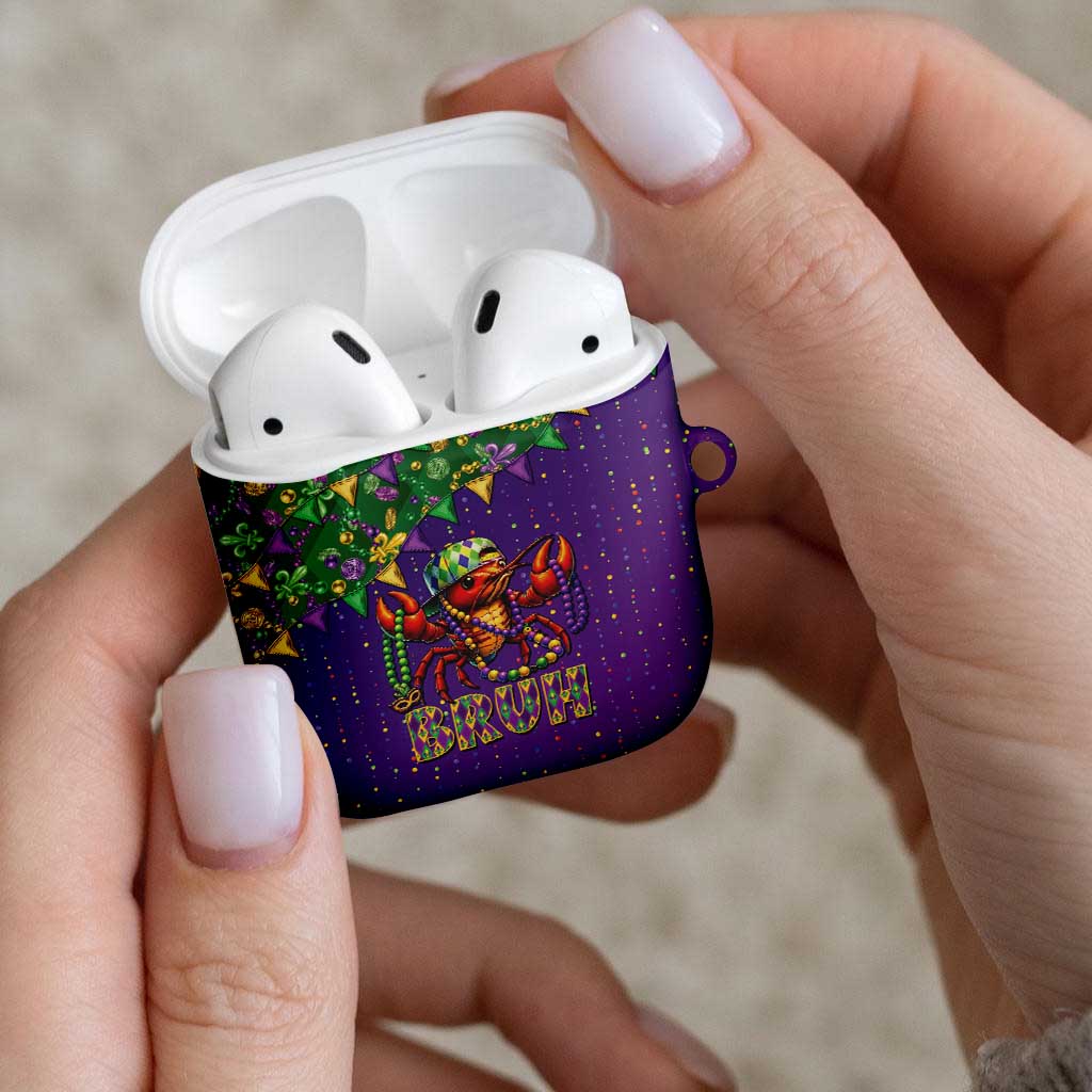 Funny Crawfish Carnival AirPods Case It's Mardi Gras Bruh - Wonder Print Shop