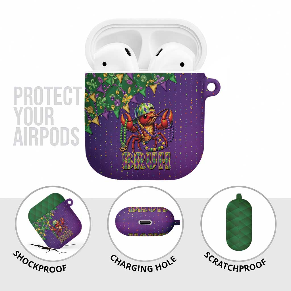 Funny Crawfish Carnival AirPods Case It's Mardi Gras Bruh - Wonder Print Shop