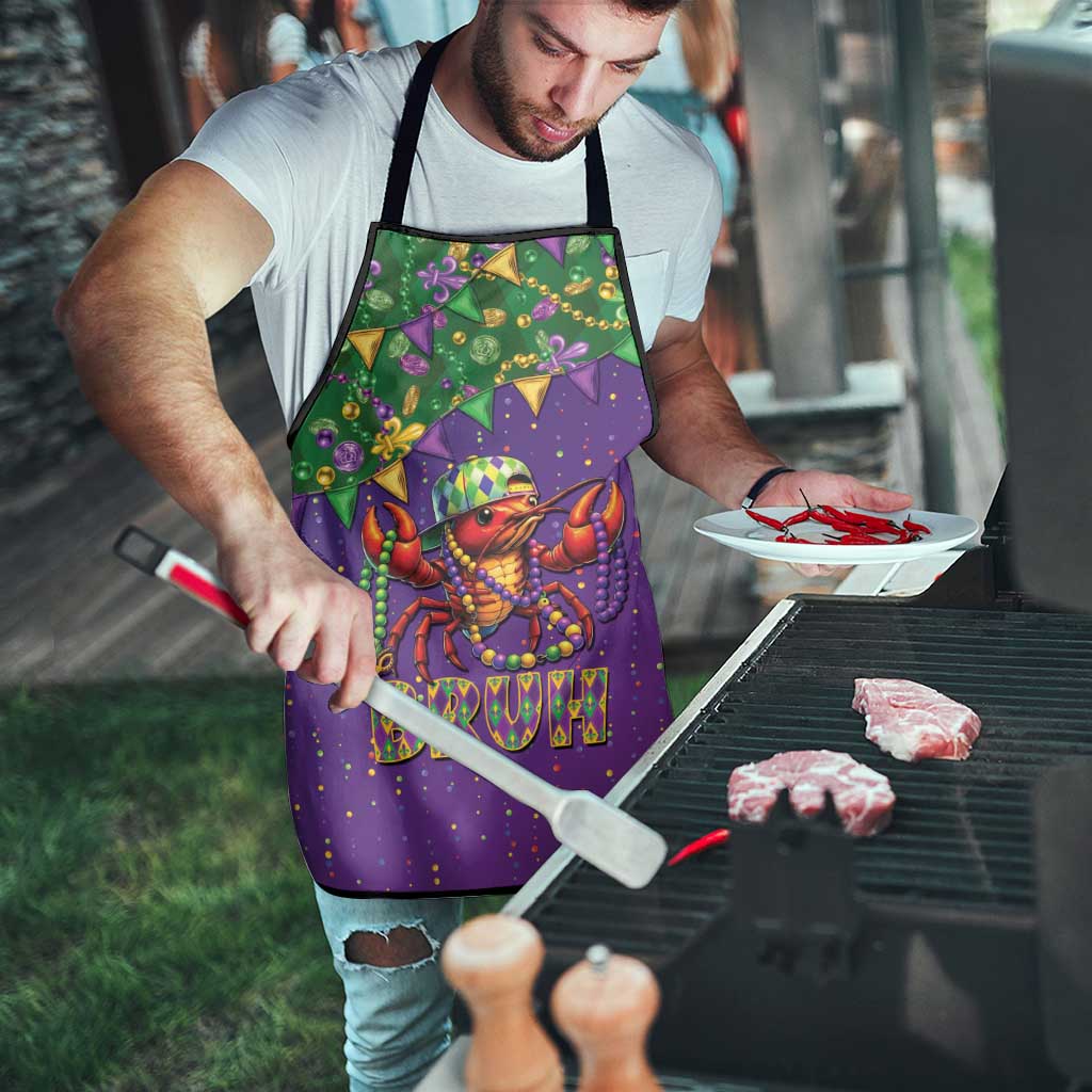 Funny Crawfish Carnival Apron It's Mardi Gras Bruh - Wonder Print Shop
