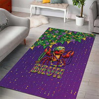 Funny Crawfish Carnival Area Rug It's Mardi Gras Bruh - Wonder Print Shop