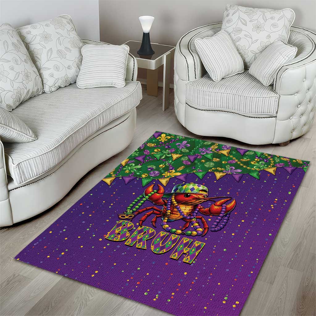 Funny Crawfish Carnival Area Rug It's Mardi Gras Bruh - Wonder Print Shop