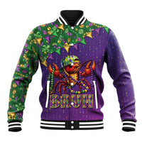 Funny Crawfish Carnival Baseball Jacket It's Mardi Gras Bruh - Wonder Print Shop