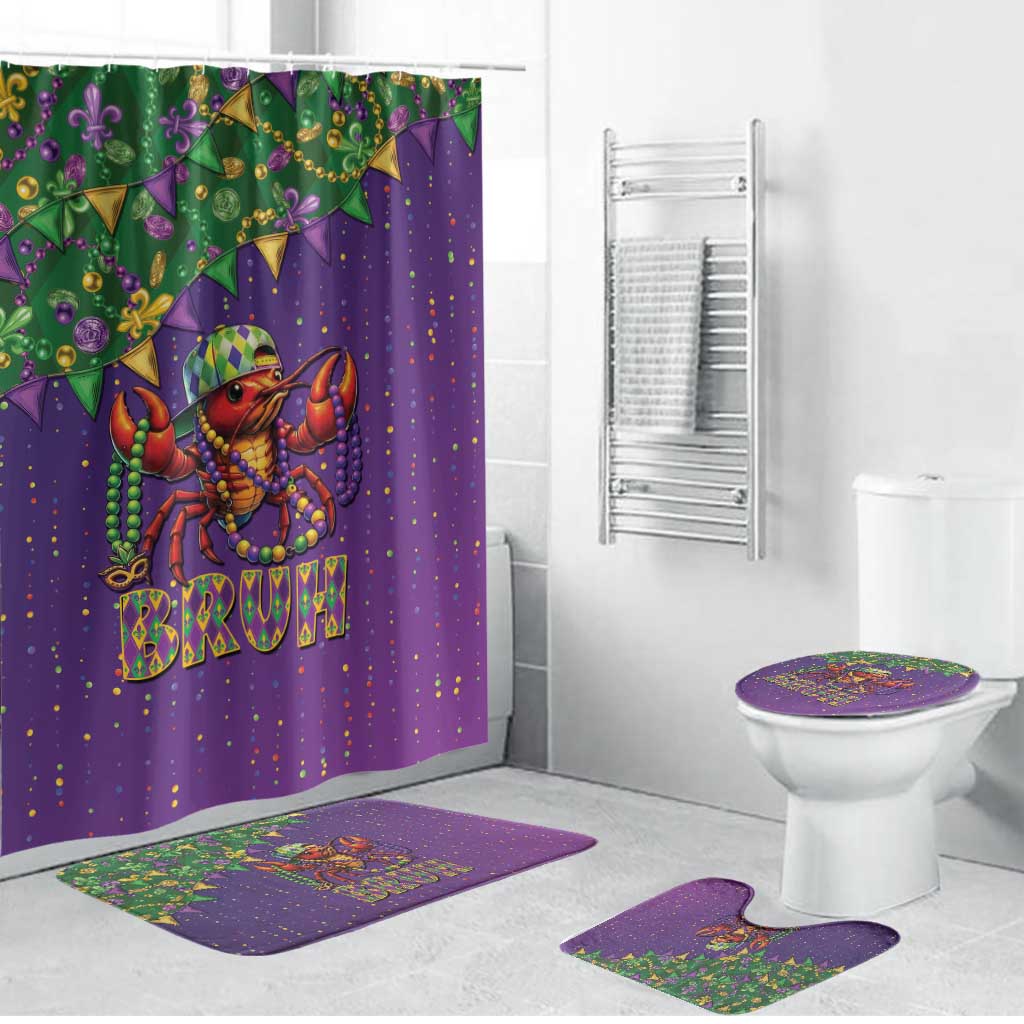 Funny Crawfish Carnival Bathroom Set It's Mardi Gras Bruh - Wonder Print Shop