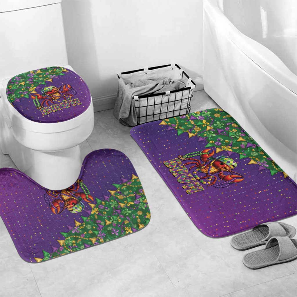 Funny Crawfish Carnival Bathroom Set It's Mardi Gras Bruh - Wonder Print Shop