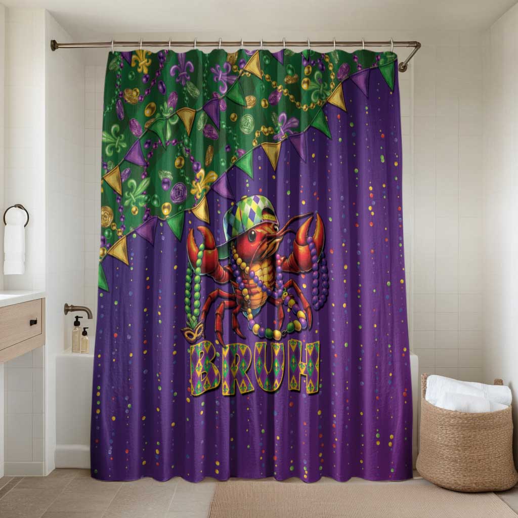 Funny Crawfish Carnival Bathroom Set It's Mardi Gras Bruh - Wonder Print Shop