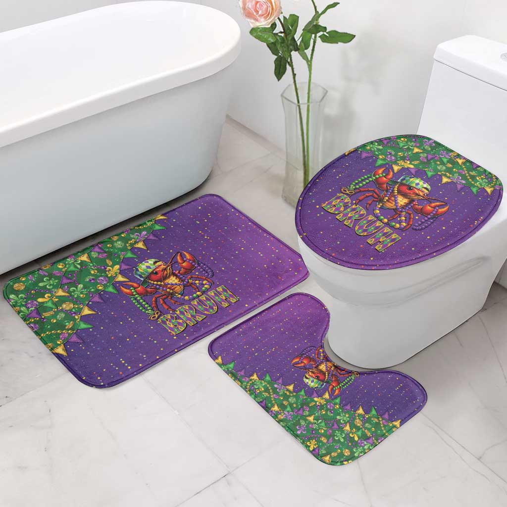 Funny Crawfish Carnival Bathroom Set It's Mardi Gras Bruh - Wonder Print Shop