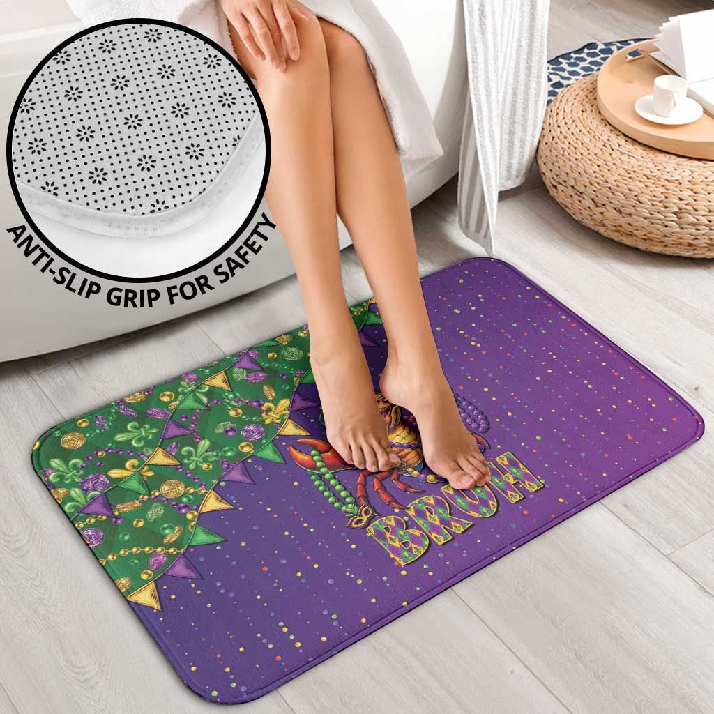 Funny Crawfish Carnival Bathroom Set It's Mardi Gras Bruh - Wonder Print Shop