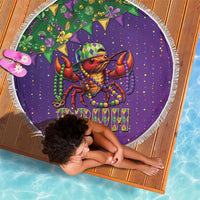 Funny Crawfish Carnival Beach Blanket It's Mardi Gras Bruh - Wonder Print Shop