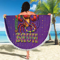 Funny Crawfish Carnival Beach Blanket It's Mardi Gras Bruh - Wonder Print Shop