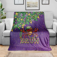 Funny Crawfish Carnival Blanket It's Mardi Gras Bruh - Wonder Print Shop
