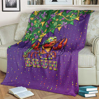 Funny Crawfish Carnival Blanket It's Mardi Gras Bruh - Wonder Print Shop