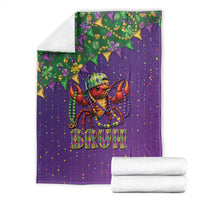 Funny Crawfish Carnival Blanket It's Mardi Gras Bruh - Wonder Print Shop
