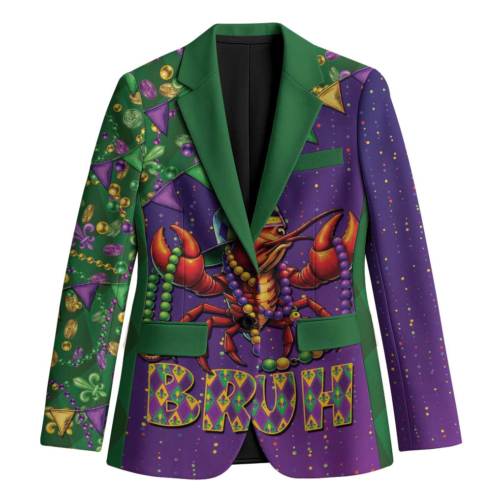 Funny Crawfish Carnival Blazer It's Mardi Gras Bruh - Wonder Print Shop