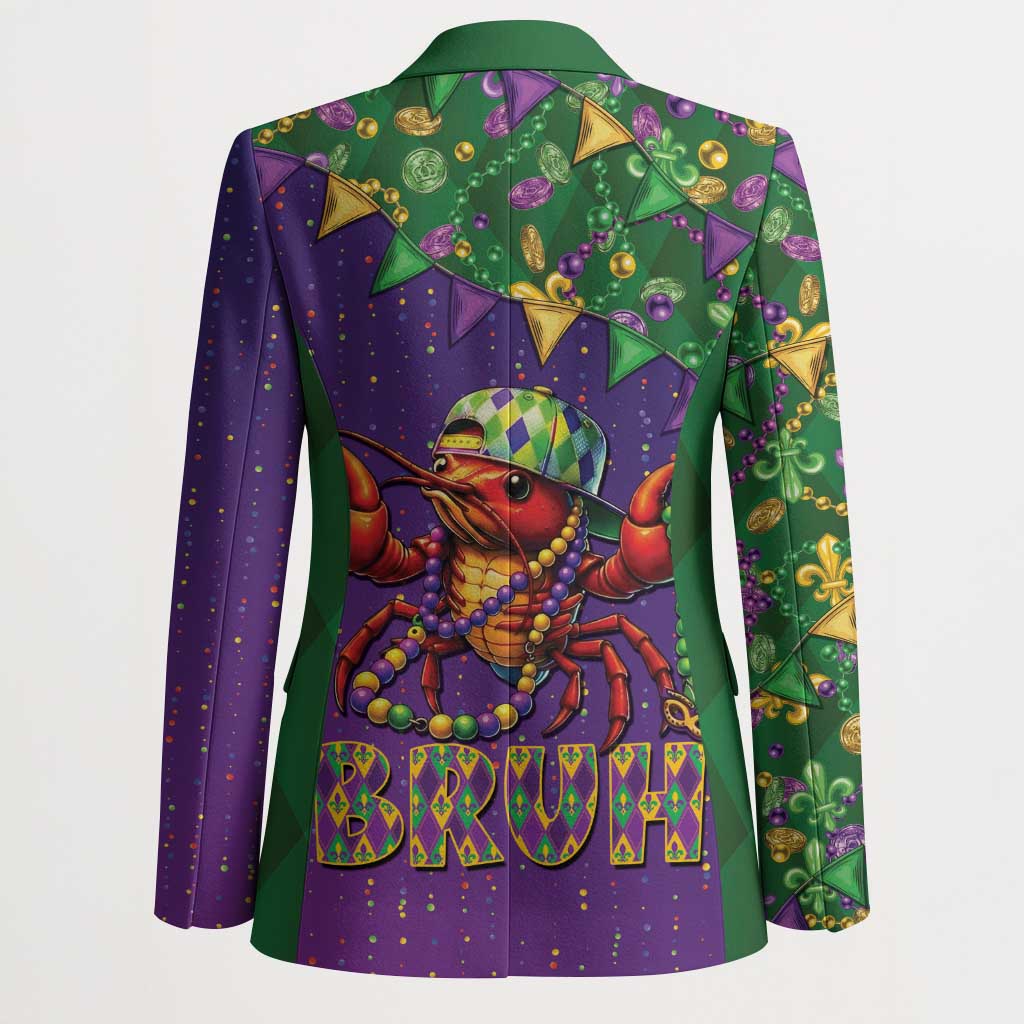 Funny Crawfish Carnival Blazer It's Mardi Gras Bruh - Wonder Print Shop