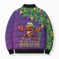 Funny Crawfish Carnival Bomber Puffer Jacket It's Mardi Gras Bruh - Wonder Print Shop