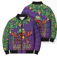 Funny Crawfish Carnival Bomber Puffer Jacket It's Mardi Gras Bruh - Wonder Print Shop