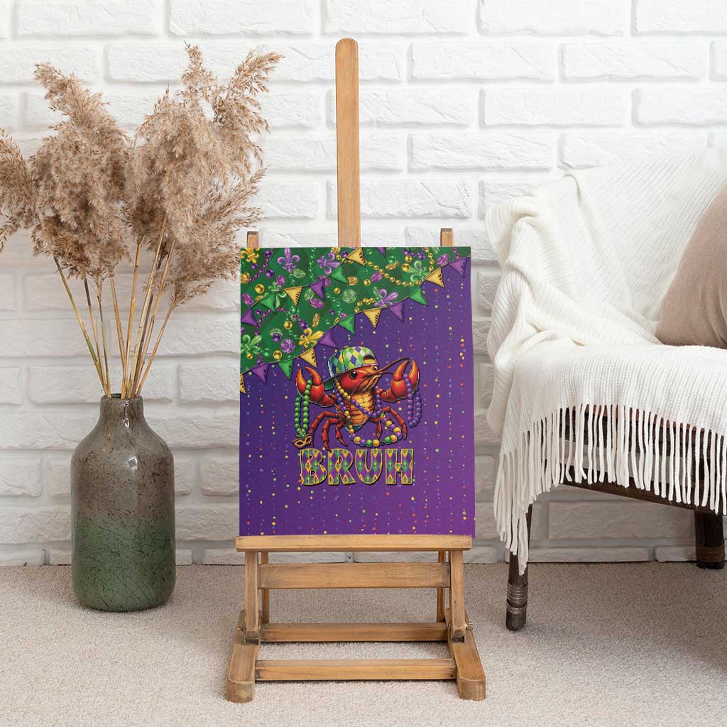 Funny Crawfish Carnival Canvas Wall Art It's Mardi Gras Bruh - Wonder Print Shop
