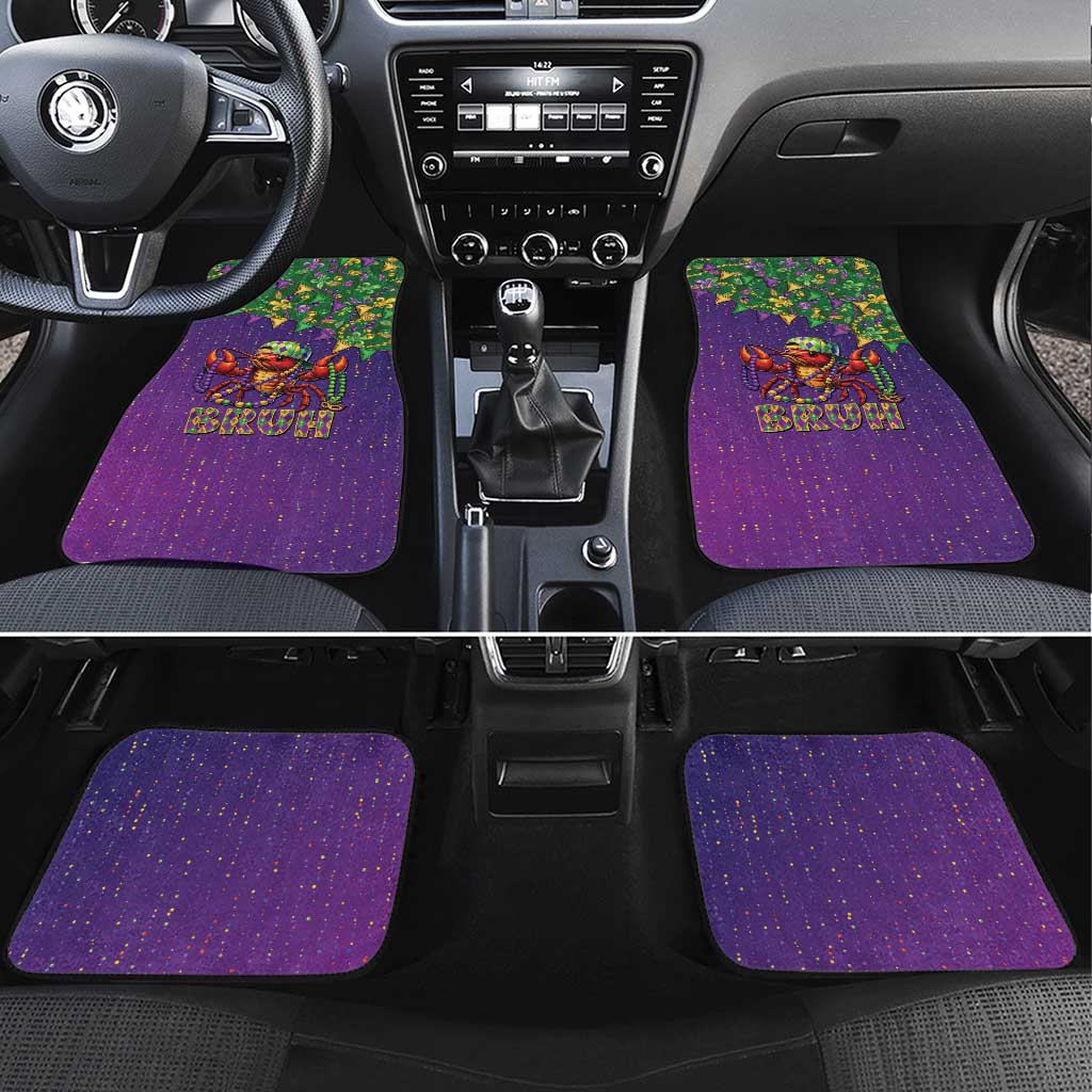 Funny Crawfish Carnival Car Mats It's Mardi Gras Bruh - Wonder Print Shop