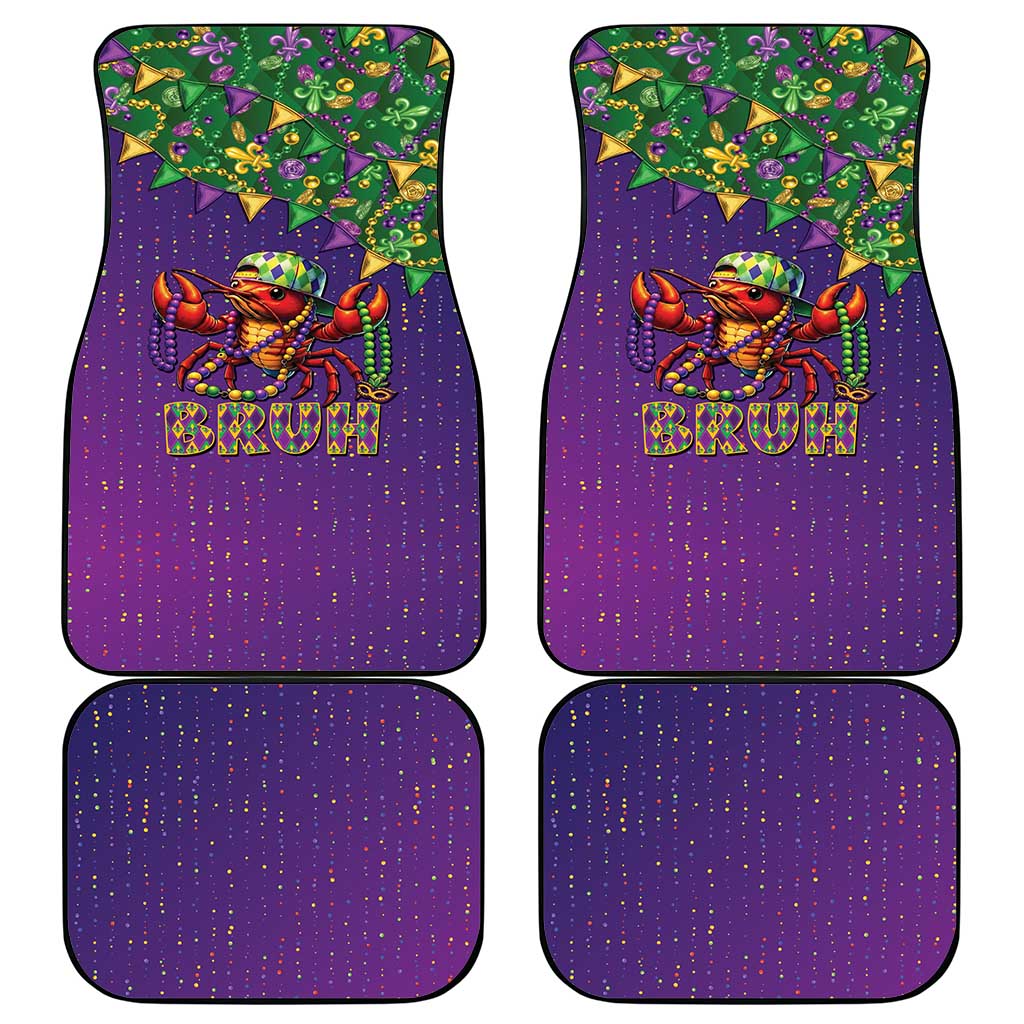 Funny Crawfish Carnival Car Mats It's Mardi Gras Bruh - Wonder Print Shop