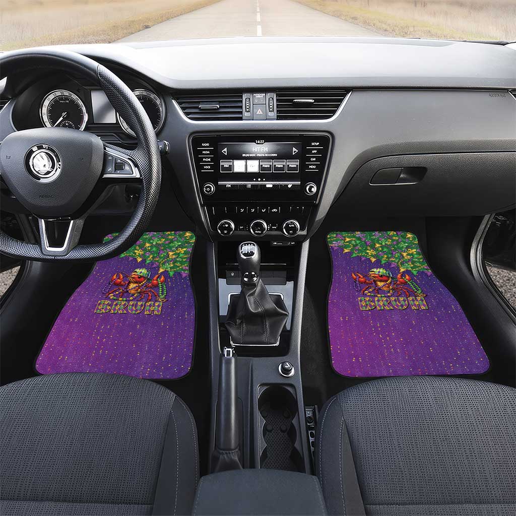 Funny Crawfish Carnival Car Mats It's Mardi Gras Bruh - Wonder Print Shop