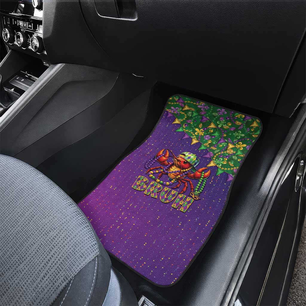 Funny Crawfish Carnival Car Mats It's Mardi Gras Bruh - Wonder Print Shop