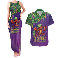 Funny Crawfish Carnival Couples Matching Tank Maxi Dress and Hawaiian Shirt It's Mardi Gras Bruh - Wonder Print Shop