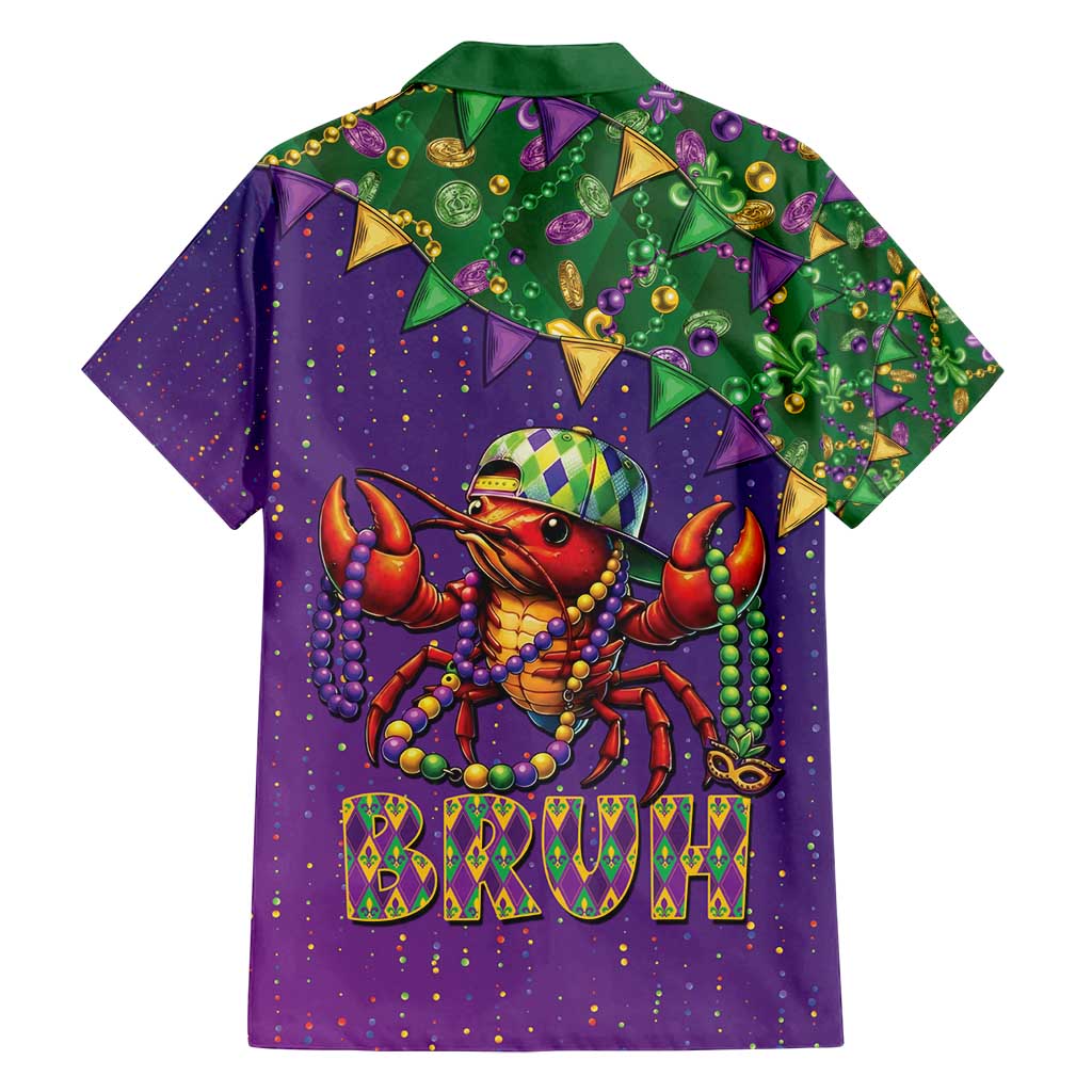 Funny Crawfish Carnival Family Matching Long Sleeve Bodycon Dress and Hawaiian Shirt It's Mardi Gras Bruh - Wonder Print Shop