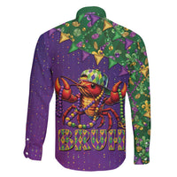 Funny Crawfish Carnival Family Matching Long Sleeve Bodycon Dress and Hawaiian Shirt It's Mardi Gras Bruh - Wonder Print Shop