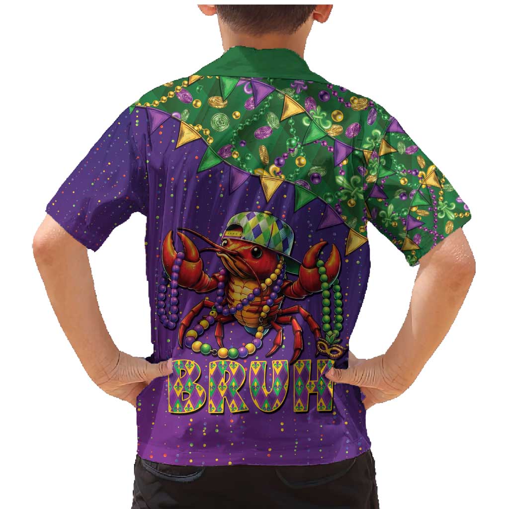Funny Crawfish Carnival Family Matching Mermaid Dress and Hawaiian Shirt It's Mardi Gras Bruh - Wonder Print Shop