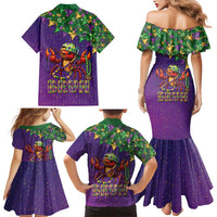 Funny Crawfish Carnival Family Matching Mermaid Dress and Hawaiian Shirt It's Mardi Gras Bruh - Wonder Print Shop