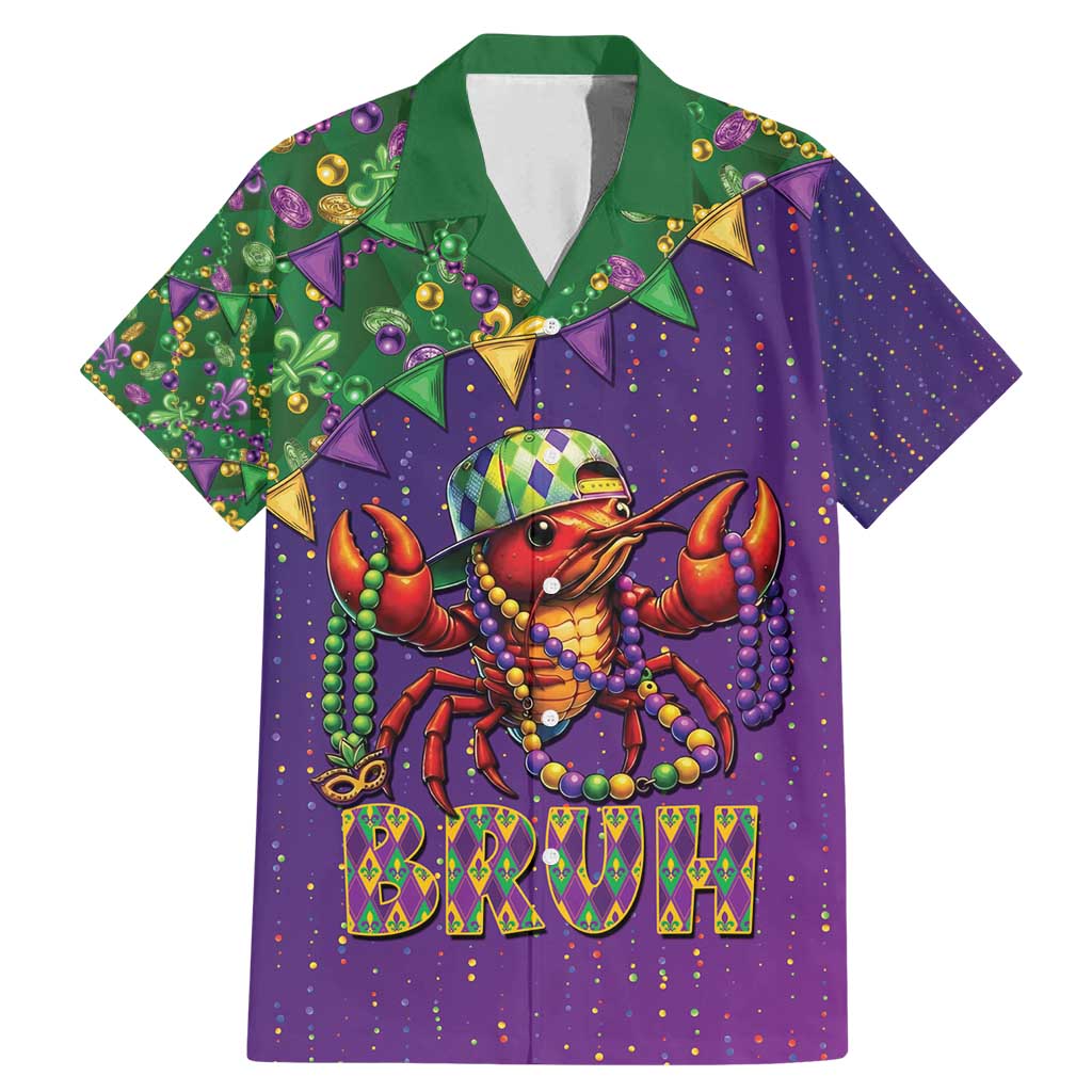 Funny Crawfish Carnival Family Matching Mermaid Dress and Hawaiian Shirt It's Mardi Gras Bruh - Wonder Print Shop