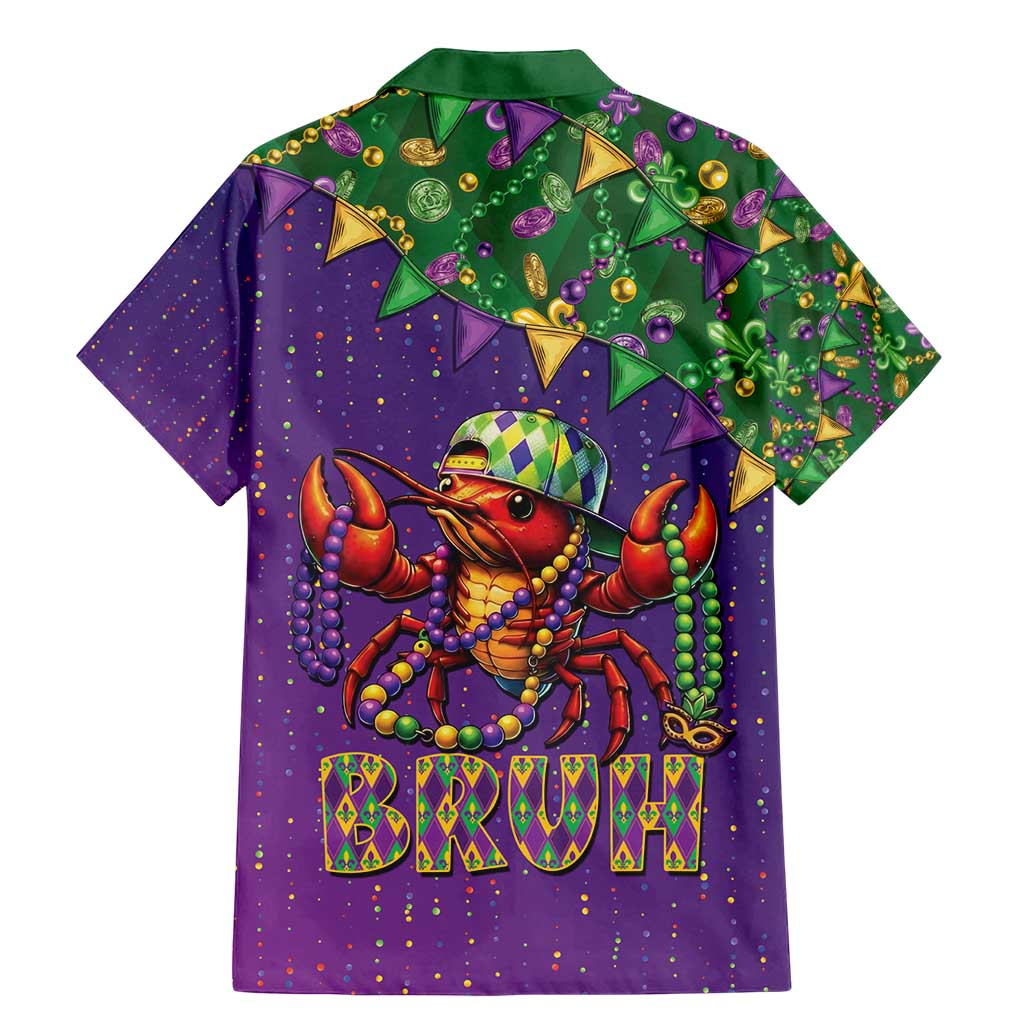 Funny Crawfish Carnival Family Matching Mermaid Dress and Hawaiian Shirt It's Mardi Gras Bruh - Wonder Print Shop