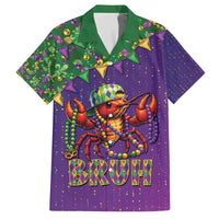 Funny Crawfish Carnival Family Matching Off The Shoulder Long Sleeve Dress and Hawaiian Shirt It's Mardi Gras Bruh - Wonder Print Shop