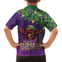 Funny Crawfish Carnival Family Matching Off Shoulder Maxi Dress and Hawaiian Shirt It's Mardi Gras Bruh - Wonder Print Shop