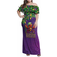 Funny Crawfish Carnival Family Matching Off Shoulder Maxi Dress and Hawaiian Shirt It's Mardi Gras Bruh - Wonder Print Shop