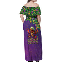 Funny Crawfish Carnival Family Matching Off Shoulder Maxi Dress and Hawaiian Shirt It's Mardi Gras Bruh - Wonder Print Shop