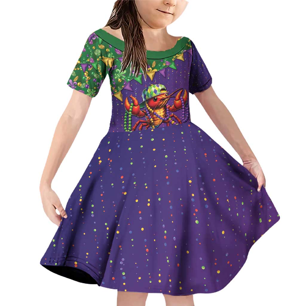 Funny Crawfish Carnival Family Matching Off Shoulder Short Dress and Hawaiian Shirt It's Mardi Gras Bruh - Wonder Print Shop