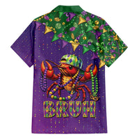 Funny Crawfish Carnival Family Matching Off Shoulder Short Dress and Hawaiian Shirt It's Mardi Gras Bruh - Wonder Print Shop
