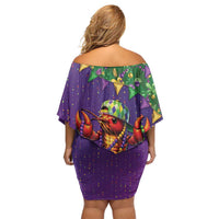 Funny Crawfish Carnival Family Matching Off Shoulder Short Dress and Hawaiian Shirt It's Mardi Gras Bruh - Wonder Print Shop