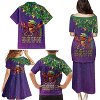 Funny Crawfish Carnival Family Matching Puletasi and Hawaiian Shirt It's Mardi Gras Bruh - Wonder Print Shop
