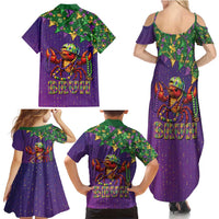 Funny Crawfish Carnival Family Matching Summer Maxi Dress and Hawaiian Shirt It's Mardi Gras Bruh - Wonder Print Shop