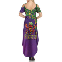 Funny Crawfish Carnival Family Matching Summer Maxi Dress and Hawaiian Shirt It's Mardi Gras Bruh - Wonder Print Shop