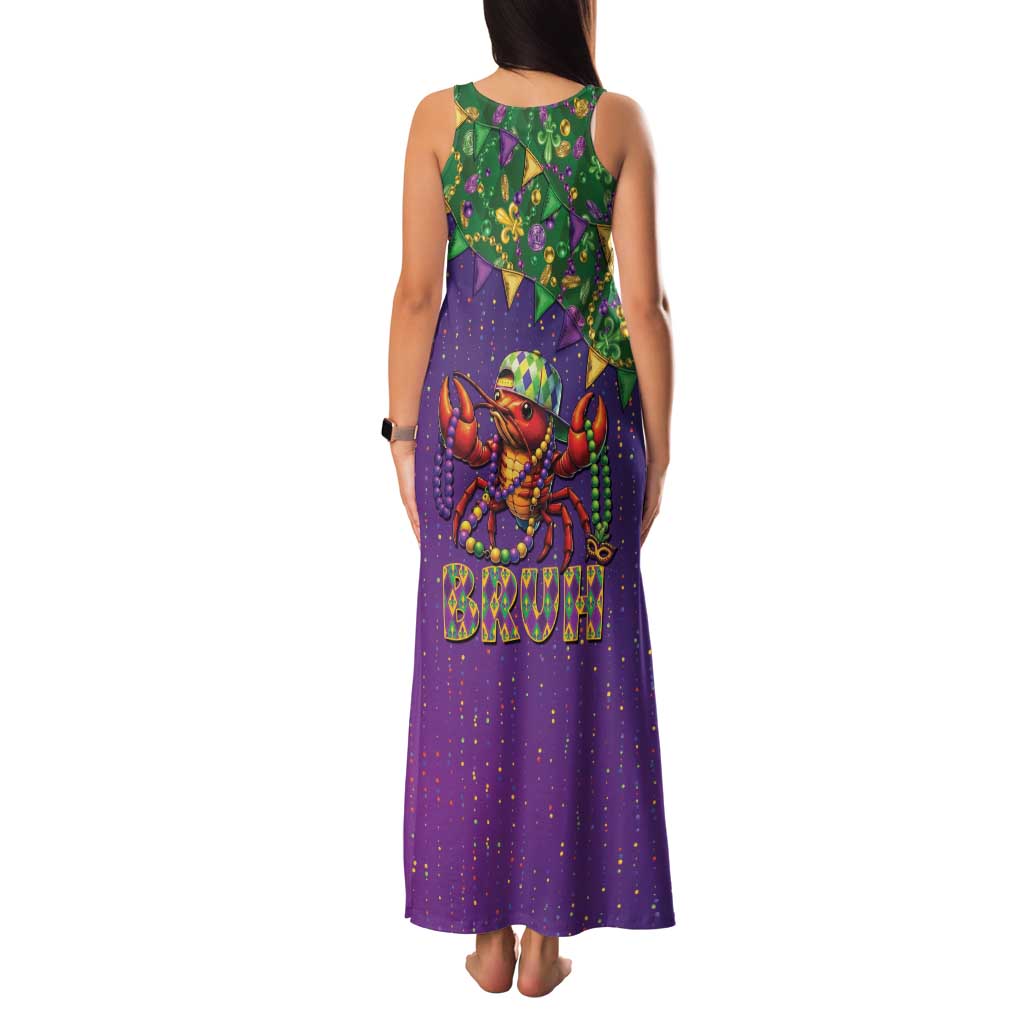Funny Crawfish Carnival Family Matching Tank Maxi Dress and Hawaiian Shirt It's Mardi Gras Bruh - Wonder Print Shop