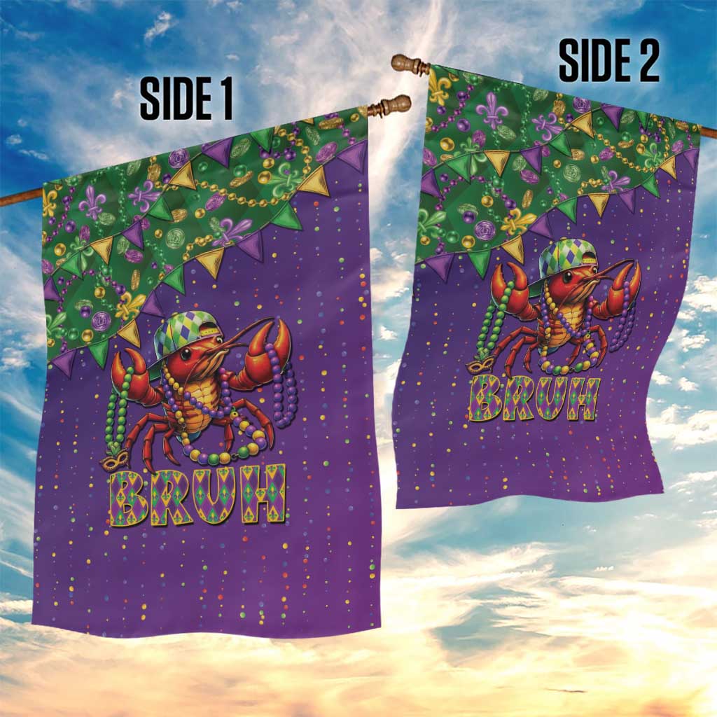 Funny Crawfish Carnival Garden Flag It's Mardi Gras Bruh - Wonder Print Shop